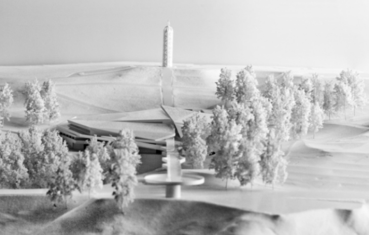 Visual project of the future museum, winter view