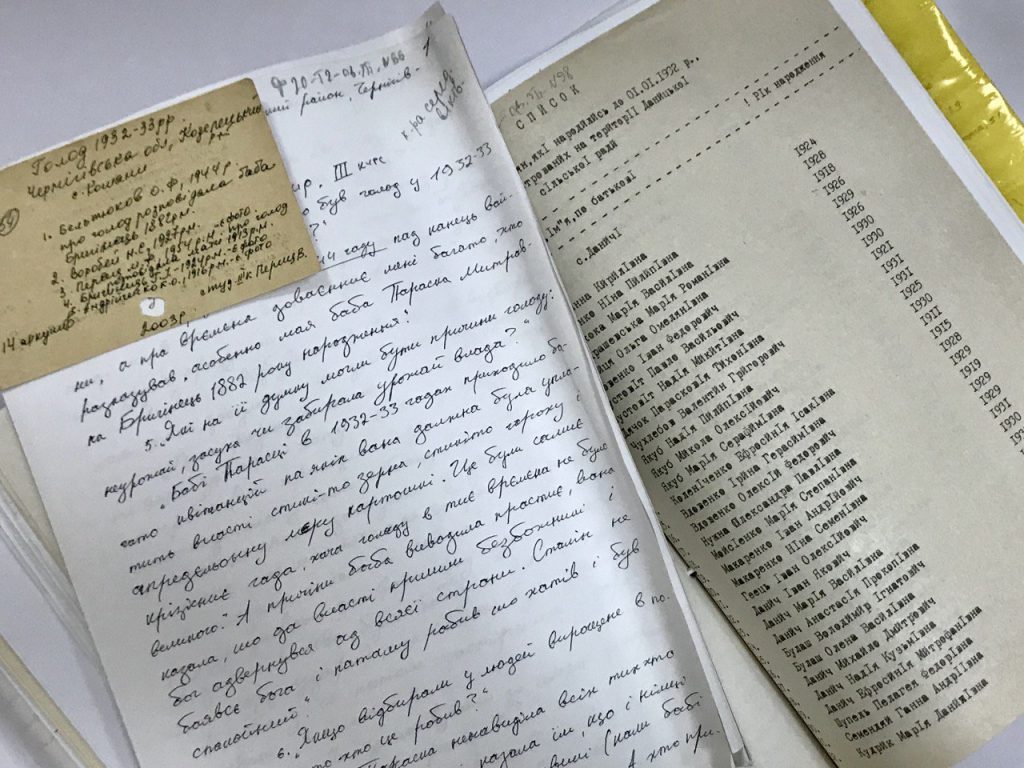 We Are Replenishing the Collection of the Memories about the Holodomor!